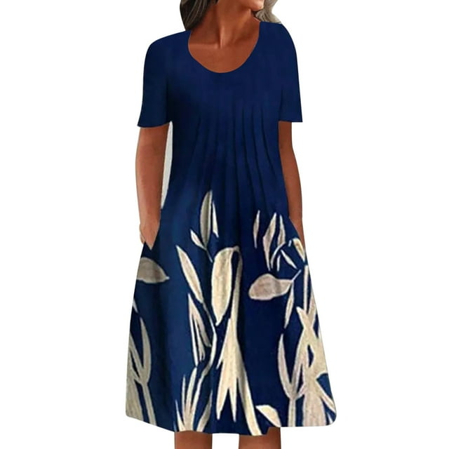 Huaai Plus Size Maxi Dress For Women Women Summer Casual Print Short ...