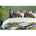 thumbnail image 2 of Ambesonne Construction Duvet Cover Set, Cartoon Trucks Stripes, King, Apricot Blue Grey Pearl, 2 of 4