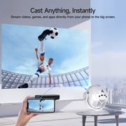 Magcubic Smart Projector 8K Support 300 ANSI Lumens with WiFi6 & BT5.4, Auto Vertical Keystone, Android 14 Pre-Installed Apps, Mini Projector for Sports Viewing, Perfect Gift for Soccer Fans HY300F