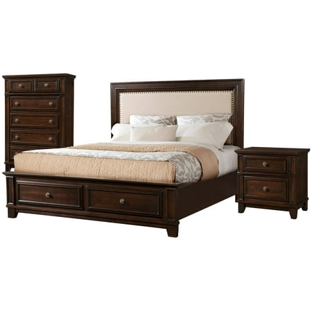 Picket House Furnishings Harland Bedroom Set with Storage, King, 3 Piece