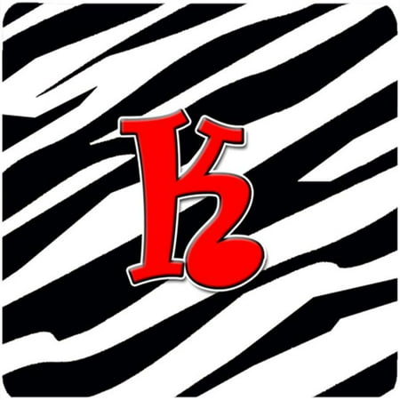 

Monogram - Zebra Red Foam Coasters Initial Letter K - Set 4 3.5 x 3.5 In.