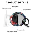 thumbnail image 4 of Mermaid Set of 2pcs PU Leather Round Suitcase Tags with Privacy Cover and Name ID Tag - Ideal for Travel Luggage, Handbags, Backpacks, School Bags, 4 of 6