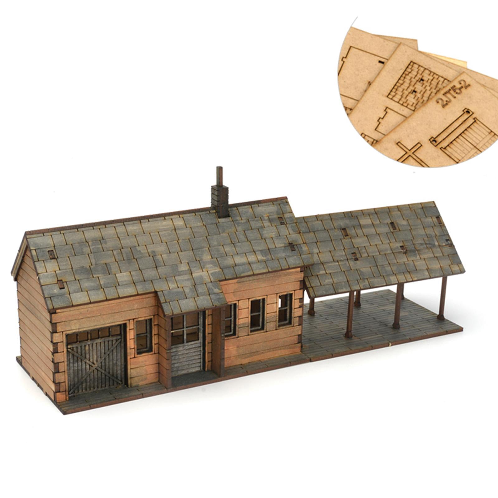Train Station Model Town Station Building Miniature Kit Wooden Material for Enthusiasts and Collectors