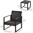 thumbnail image 3 of 3pcs Patio Rattan Wicker Coffee Set Outdoor Garden Chair Table Set, 3 of 10