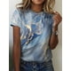 thumbnail image 3 of Camiseta de manga corta con cuello redondo para mujer, Camiseta con estampado abstracto 3D Vintage, Tops informales holgados para mujer 2022, 3 of 5
