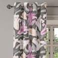 thumbnail image 3 of Ambesonne Floral Grommet Curtain, Vintage Lily Flowers Bloom, 50"x96", Grey Pink and Peach, 3 of 5
