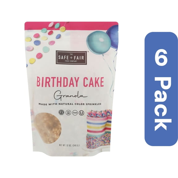 The Safe Fair Food Co Birthday Cake Granola 12 oz (Pack of 6)