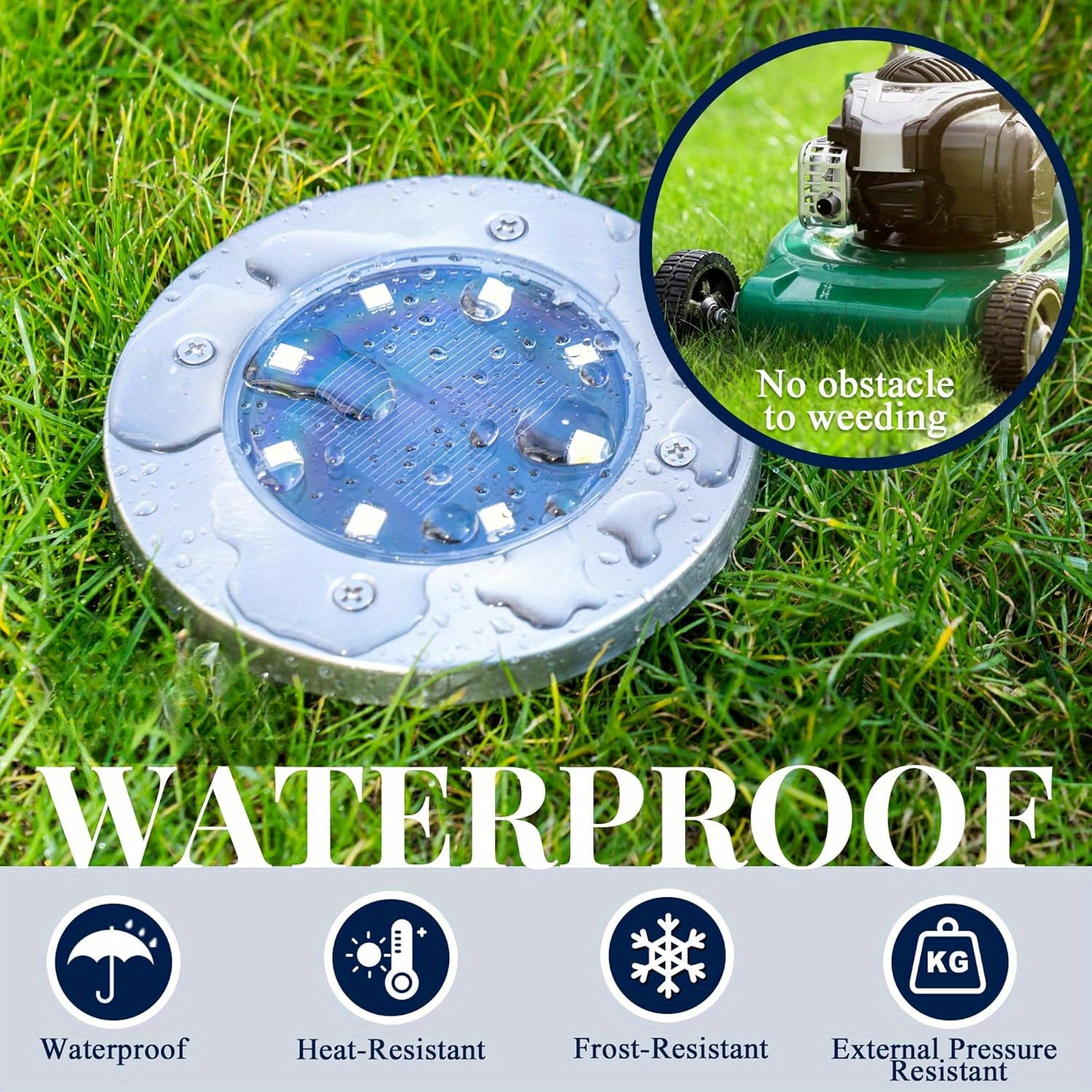 HOODINK 18 Pack Solar Ground Lights, Outdoor Lights Solar Powered Waterproof, Solar Pathway Lights for Garden Yard Patio Driveway Walkway