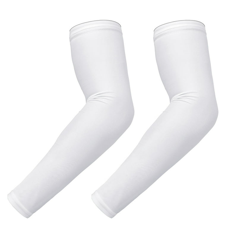 HDE Arm Compression Sleeves for Kids Youth Sports Basketball Shooting White  2 Count - S