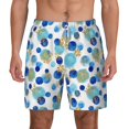 thumbnail image 3 of Uemuo Golden Blue Snowflakes Pattern Mens Swim Trunks Quick Dry Board Shorts with Mesh Lining, Stretch Beach Shorts Quick Dry No-Chafing Board Shorts-3X-Large, 3 of 9