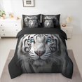 thumbnail image 2 of Homewish Woodland White Tiger Bedding Comforter Set 7 Pieces for Kid, Rustic Farmhouse Animal Full Bedding Set, Wildlife Theme Reversible Fitted Sheet Flat Sheet, Luxury Bedroom Decor, 2 of 7