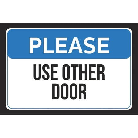 Please Use Other Door Business Store Employee Customer Wall Print Horizontal Sign