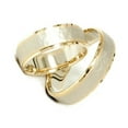thumbnail image 4 of Pompeii3 14K Gold Matching Two Tone Hammered Wedding Ring Set, 4 of 5
