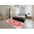 thumbnail image 5 of Ahgly Company Machine Washable Indoor Square Transitional Deep Rose Pink Area Rugs, 8' Square, 5 of 7