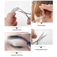 thumbnail image 4 of Small Scissors – Facial Hair Small Grooming Scissors For Men Women - Eyebrow, Nose Hair, Mustache, Beard, Eyelashes, Ear Trimming Kit - 2PCS Silver, 4 of 7