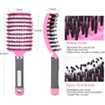 thumbnail image 3 of Cepillo para el cabello de rosas, cepillo de cerdas de jabalí, herramientas profesionales de peinado con ventilación curvada y ventilación, cepillos de masaje para desenredar de secado rápido, 3 of 5