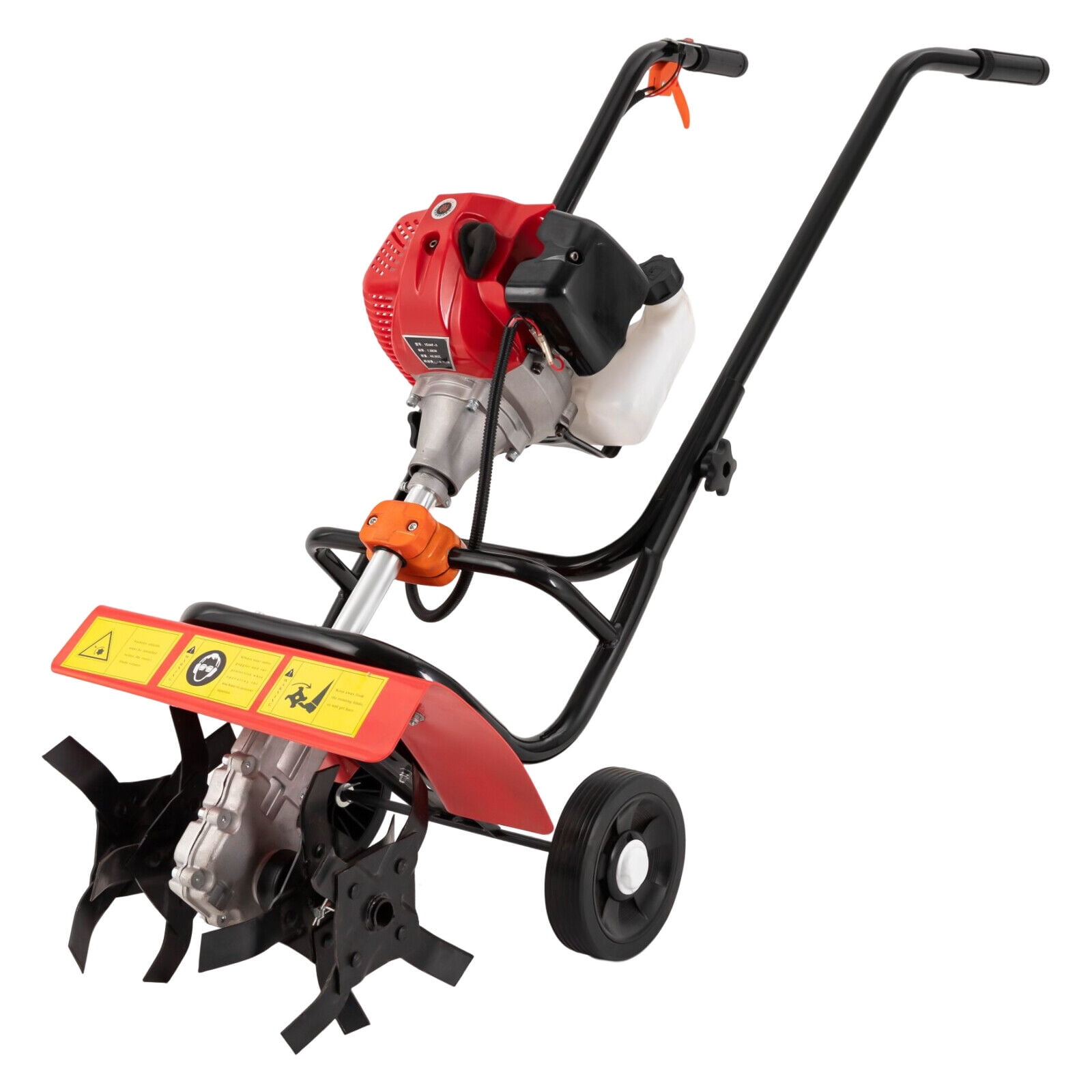 FOGGBET Commercial 52cc Heavy Duty Tiller Gas Powered Tiller Soil Cultivator 2 Stroke