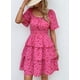 thumbnail image 2 of Vestido PRETTYGARDEN 2025 Floral de Verano con Escote Cuadrado Rojo Talla L, 2 of 8