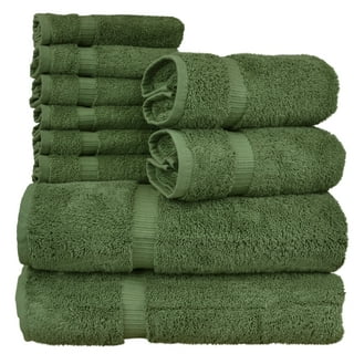 Linen Bubbel Towel & Dishcloth Set - Moss Green