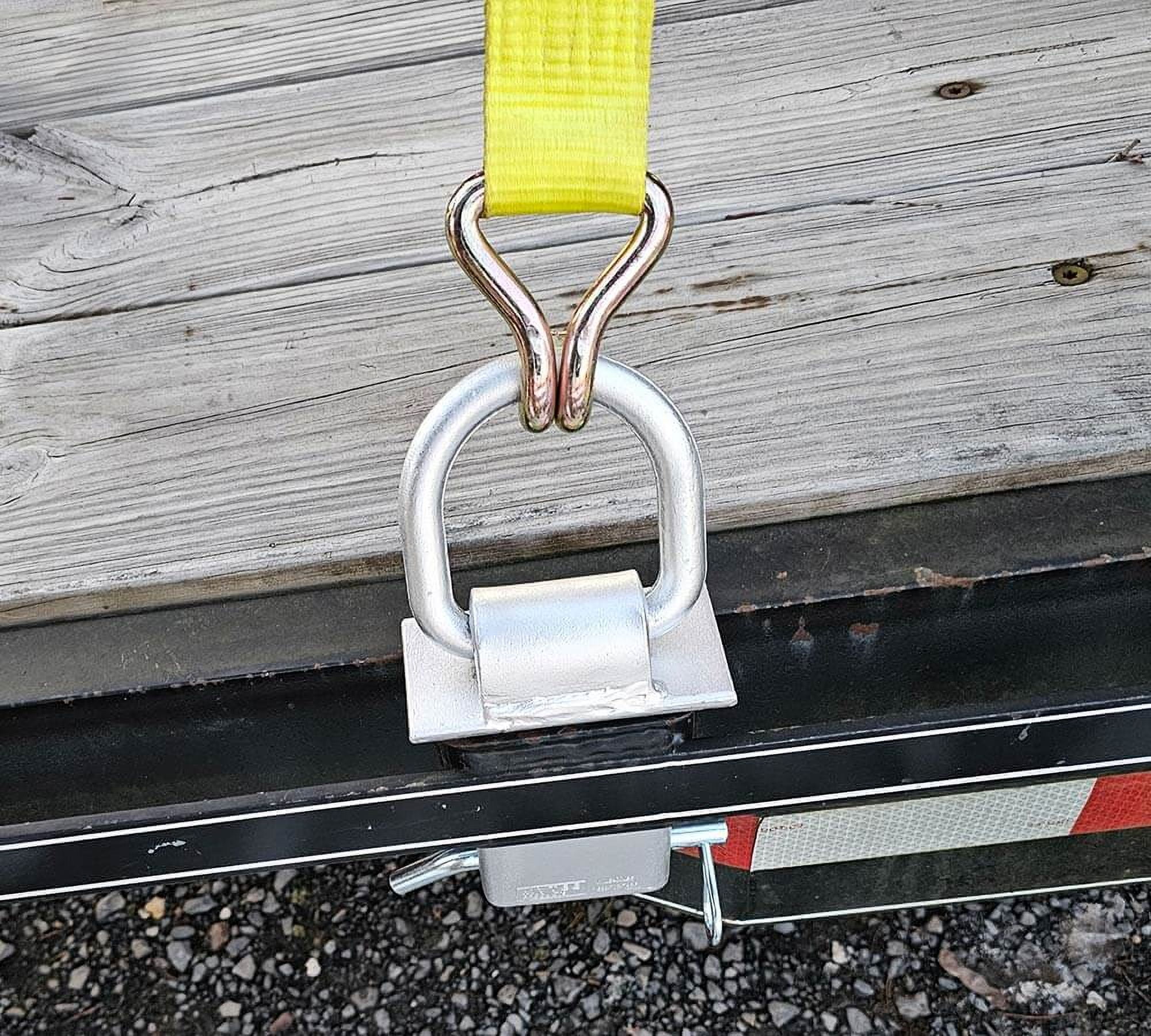 Heavy Duty Trailer Stake Pocket D Ring Zinc Coated 5400 Lbs Load Limit - 6 Pack