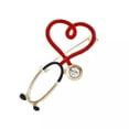 thumbnail image 3 of MATROOY Fashion Love Heart Stethoscope Enamel Brooch Badge Pin Lapel Jewelry De_yi, 3 of 8