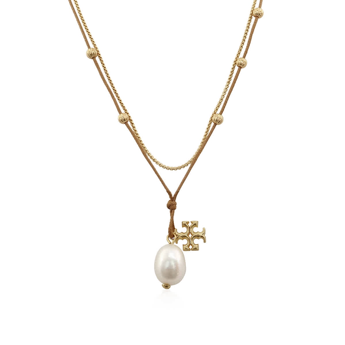 Tory Burch Ladies Kira Pearl Pendant Necklace 