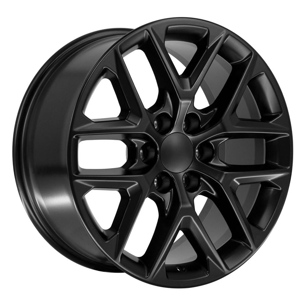 OE Wheels CV62 20 Inch Rims Fit Silverado 1500 Style 6x139.7 20x9 Satin Black - Hollander 14078 (Set of 4)