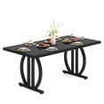 thumbnail image 1 of Fnova 63" Modern Dining Table for 6-8 People, Rectangular Kitchen Table with Sturdy Metal Frame, Dinner Table for Dining Room, Kitchen, Living Room, Home Office, Apartment, 1 of 9