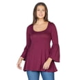 thumbnail image 3 of Womens Bell Sleeve Flared Tunic Top, 3 of 11