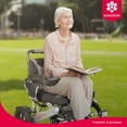 thumbnail image 3 of Mammoth 67 LB Light Heavy Duty Electric Wheelchair (400 LBS Capacity), Lithium Battery, Flip Back Padded Armrests, Storage Bag, Double Folding Footrest for Easy Transport - Silver Frame, 3 of 10