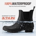 thumbnail image 4 of Women's Waterproof Chelsea Rain Boots, Slip-Resistant Rubber Garden Shoes, Black, Size 10, 4 of 6