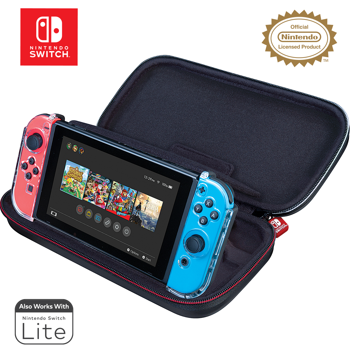 RDS Industries - Nintendo Switch and Nintendo Switch Lite, Black Video Game Traveler Deluxe, Video Game Travel Carrying Case - image 4 of 9