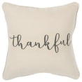 thumbnail image 2 of Rizzy Home Word Theme "Thankful" Cotton Down Filled Decorative Throw Pillow, 20"X20", Natural, 2 of 5