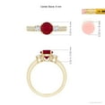 thumbnail image 5 of ANGARA Natural Classic Three Stone 1 ct Ruby and Diamond Ring in 14K Yellow Gold for Women (Size-6mm) | July Birthstone, Birthday, Anniversary, Jewelry Gift for Women | Natural Ruby Ring, 5 of 10