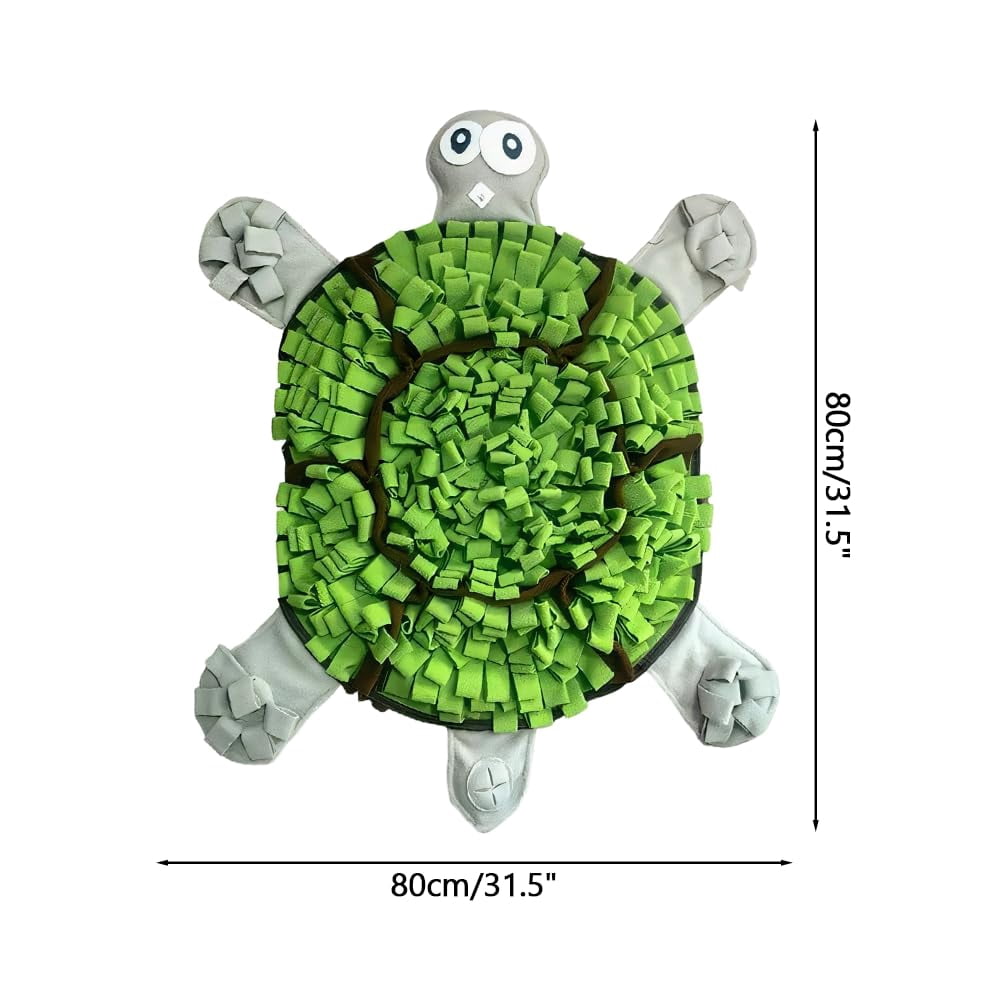 Dogs Snuffle Mat, 31.5×31.5Inch Turtle-Shaped Pet Sniffing Feeding Mat, Non-Slip Interactive Feeding Mats for Large Breeds
