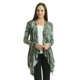 thumbnail image 2 of Made by Johnny Women's Off-Duty Open Front Tie Dye Cardigan XL OLIVE, 2 of 6