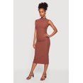 thumbnail image 2 of Women's Mock Neck Side Ruched Sleeveless Midi Dress, 2 of 3
