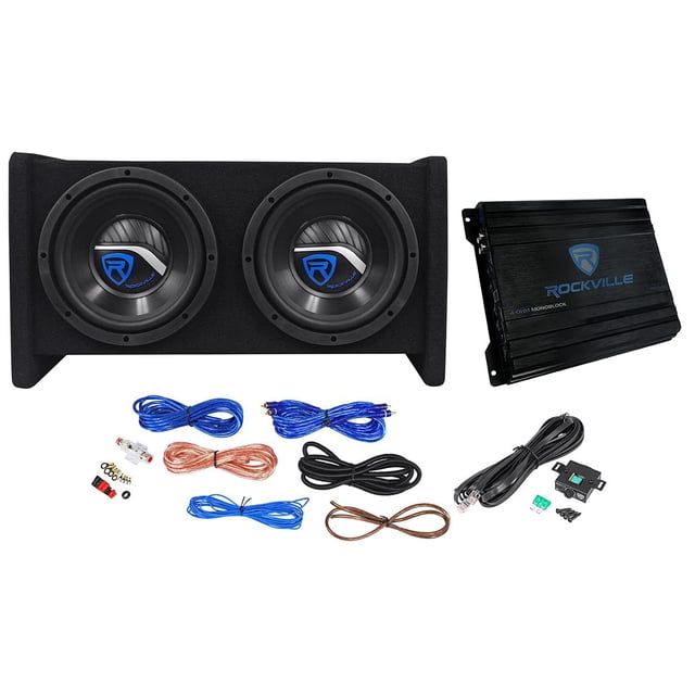 Kit de Audio para Auto Rockville RV8.2A Subwoofers Dobles de 8" 800W