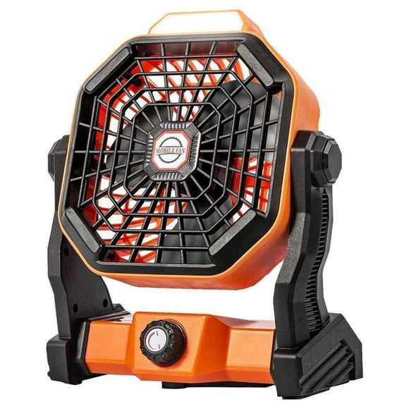 Inteprter Ventilador de 2 en 1 para acampar con luz LED Rotación de 270 ° Ventilador silencioso de 7800 Velocidades ajustables Iluminación y accesorios Inteprter HA035349-00