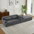 thumbnail image 4 of AENKYO Chenille L-Shaped Oversized Sectional Sofa, Minimalist Sleeper Couch for Living Room or Apartment, No Assembly Required (Gray,Right-Facing Chaise), 4 of 8