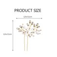 thumbnail image 4 of Bride White Flower Wedding Hair Pins Clips Rhinestone Silver Bridal Hair Piece Accessories for Women, Set of 3 (Silver), 4 of 4