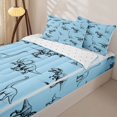 thumbnail image 3 of Homewish Wild Dinosaur Zipper Queen Comforter Set with Fitted Sheet and 2 Pillowcases,Safari Animals Sketch Zipper Bedding Set,Blue,Reversible,4pcs, 3 of 8