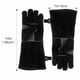 thumbnail image 4 of 14 inch Guantes de cuero resistentes al calor y al fuego extremos con costuras de Kevlar, perfectos para chimenea, estufa, horno, parrilla, soldadura, barbacoa, 4 of 5