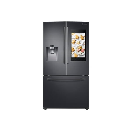 Samsung - Family Hub 28 Cu. Ft. 4-Door Flex French Door  Fingerprint Resistant Refrigerator - Black stainless steel