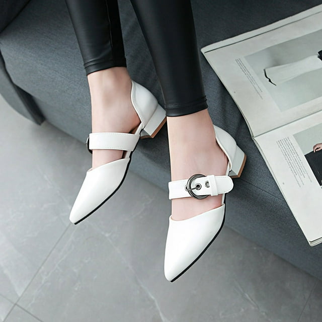 Sandalias de verano para mujer con tacones bajos de piel de cerdo de imitación de charol tamaño 35-43 Wmkox8yii shkj957