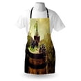 thumbnail image 3 of Wine Apron Scenic Tuscany Landscape with Barrel Couple of Glasses and Ripe Grapes Growth, Unisex Kitchen Bib Apron with Adjustable Neck for Cooking Baking Gardening, Green Black Brown, by Ambesonne, 3 of 3