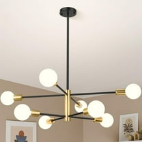 Antoten Modern Sputnik Chandelier 8 Lights Height Adjustable Ceiling Light Fixture Mid-Century Modern Gold Chandelier