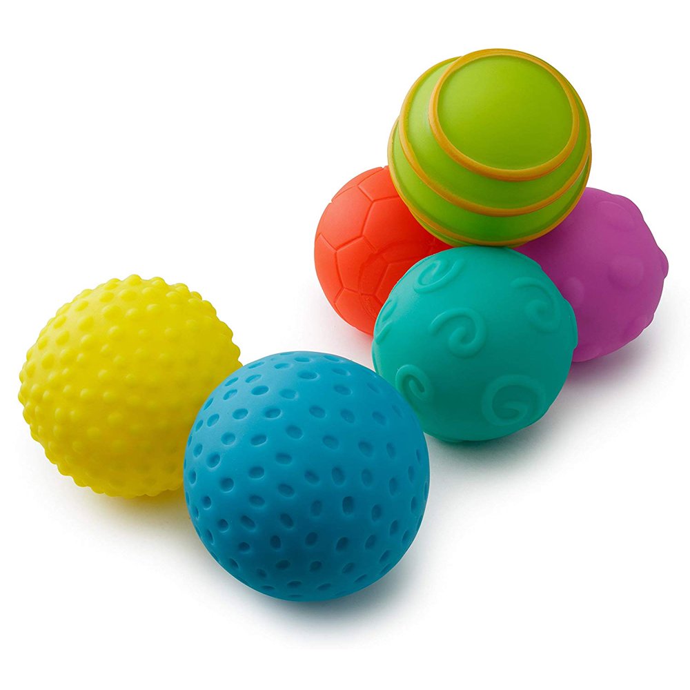 Playkidz Super Durable 6 Pack Sensory Balls, Soft & Textured Balls for