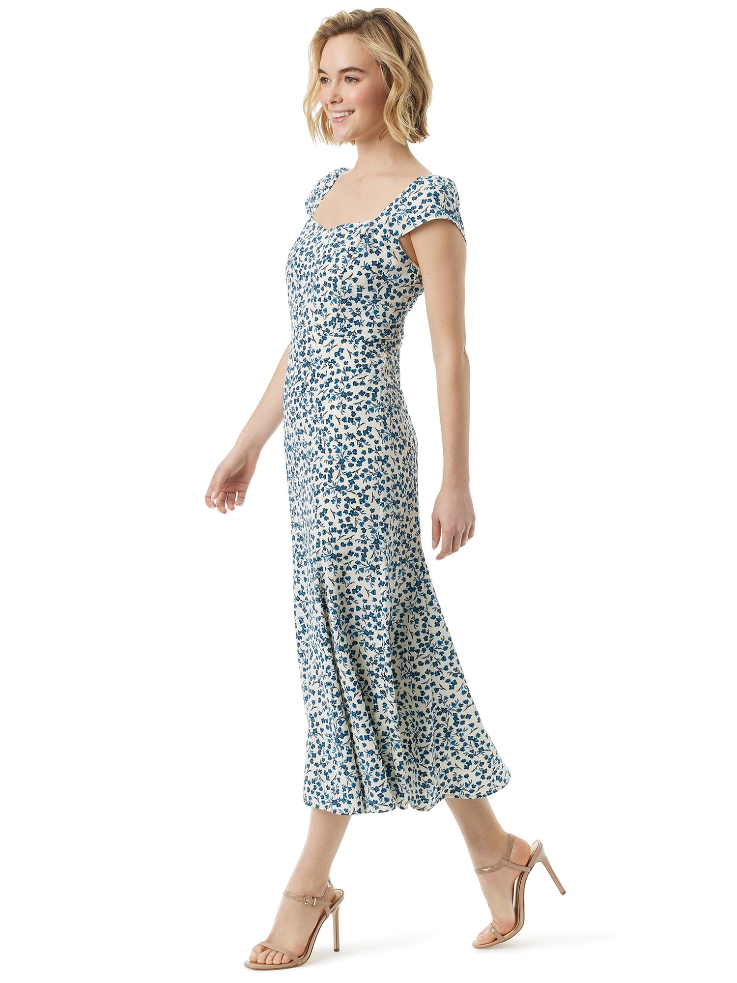 Jessica Simpson Women's Sundress Floral Print Short Sleeve Dress