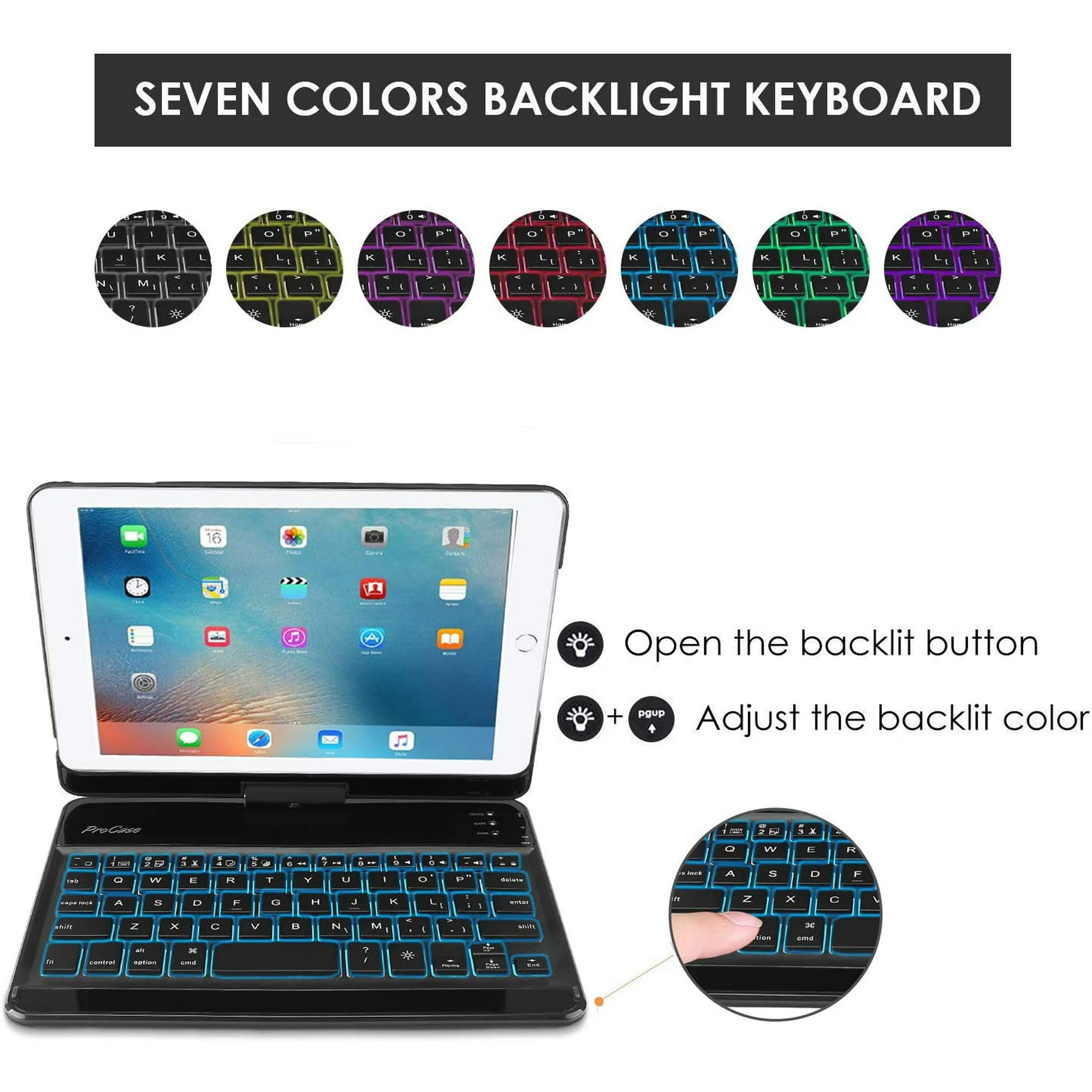 Procase Ipad Mini 5 Mini 4 Keyboard Case 360 Degree Rotation Swivel Cover Case With Wireless Keyboard For 7 9 Inch Walmart Canada